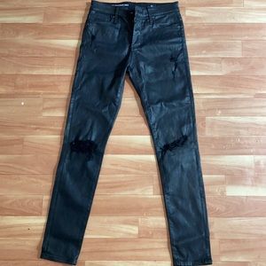 High rise skinny ankle black jeans